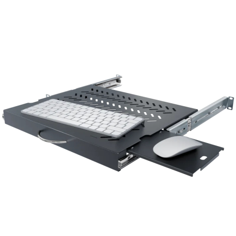 Regalboden für Tastatur und Maus 19" 1U, 350mm, schwarz