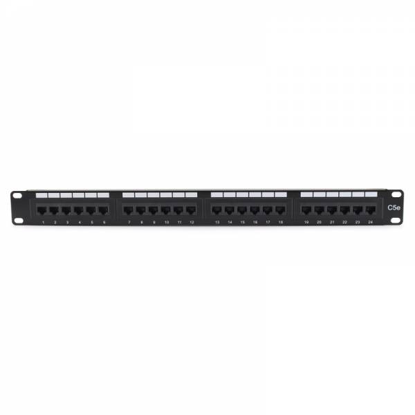 Patch Panel Cat.5e UTP 24-Port RJ-45 19" 1U